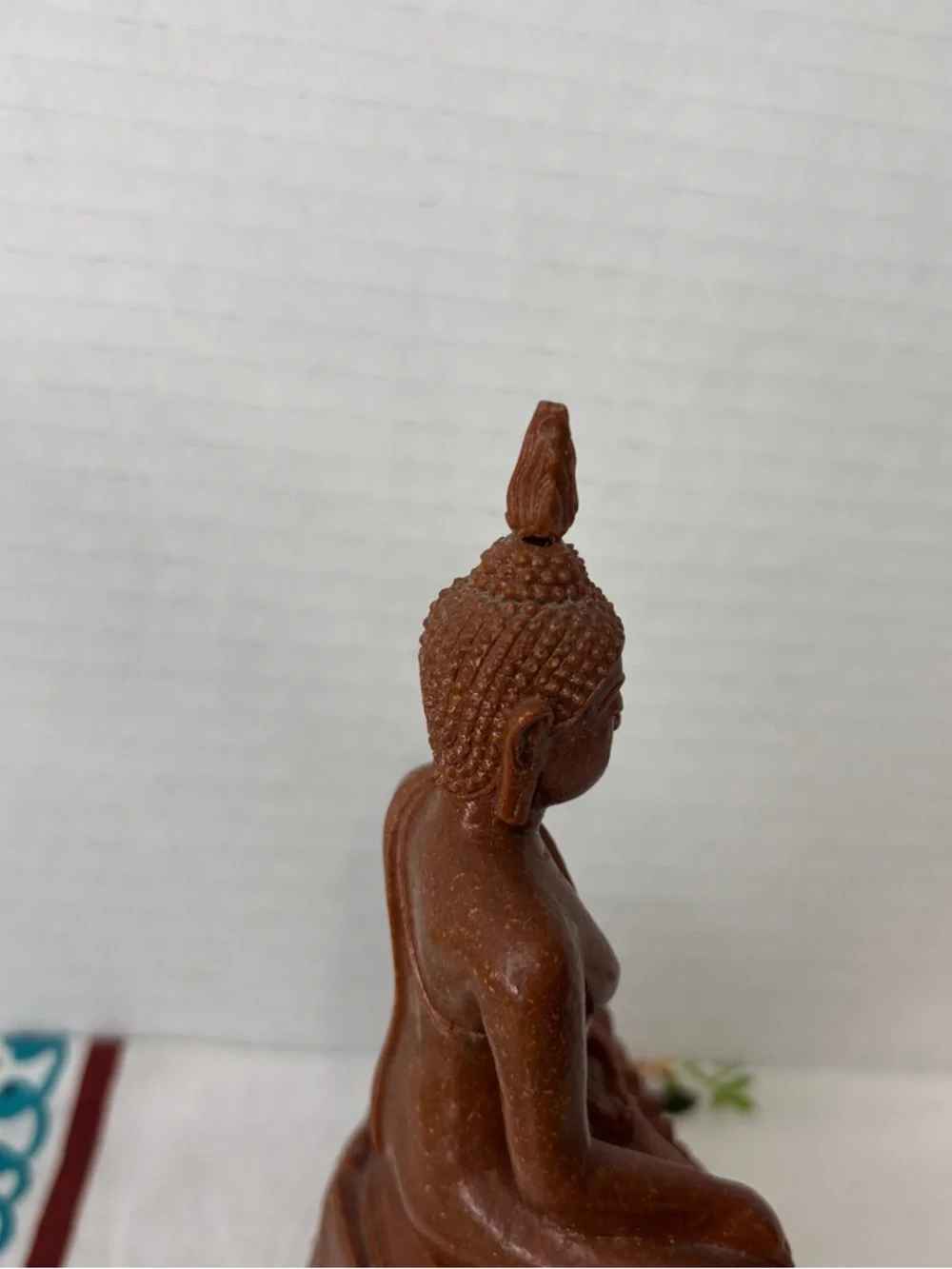 Vintage Brown Seated Buddha Sculpture - Picture 3 of 6